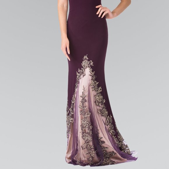 High Neck Sleeveless Sheath Prom Dress GSGL2204 - Picture 8 of 9